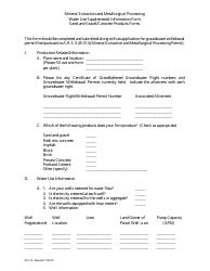 Form 514 Application for Permit to Withdraw Groundwater for Mineral Extraction &amp; Metallurgical Processing Within an Active Management Area - Arizona, Page 3