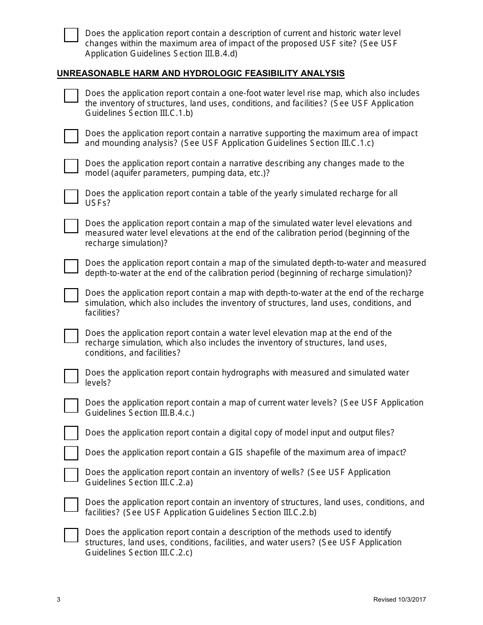 Underground Storage Facility Application Checklist - Arizona, Page 3