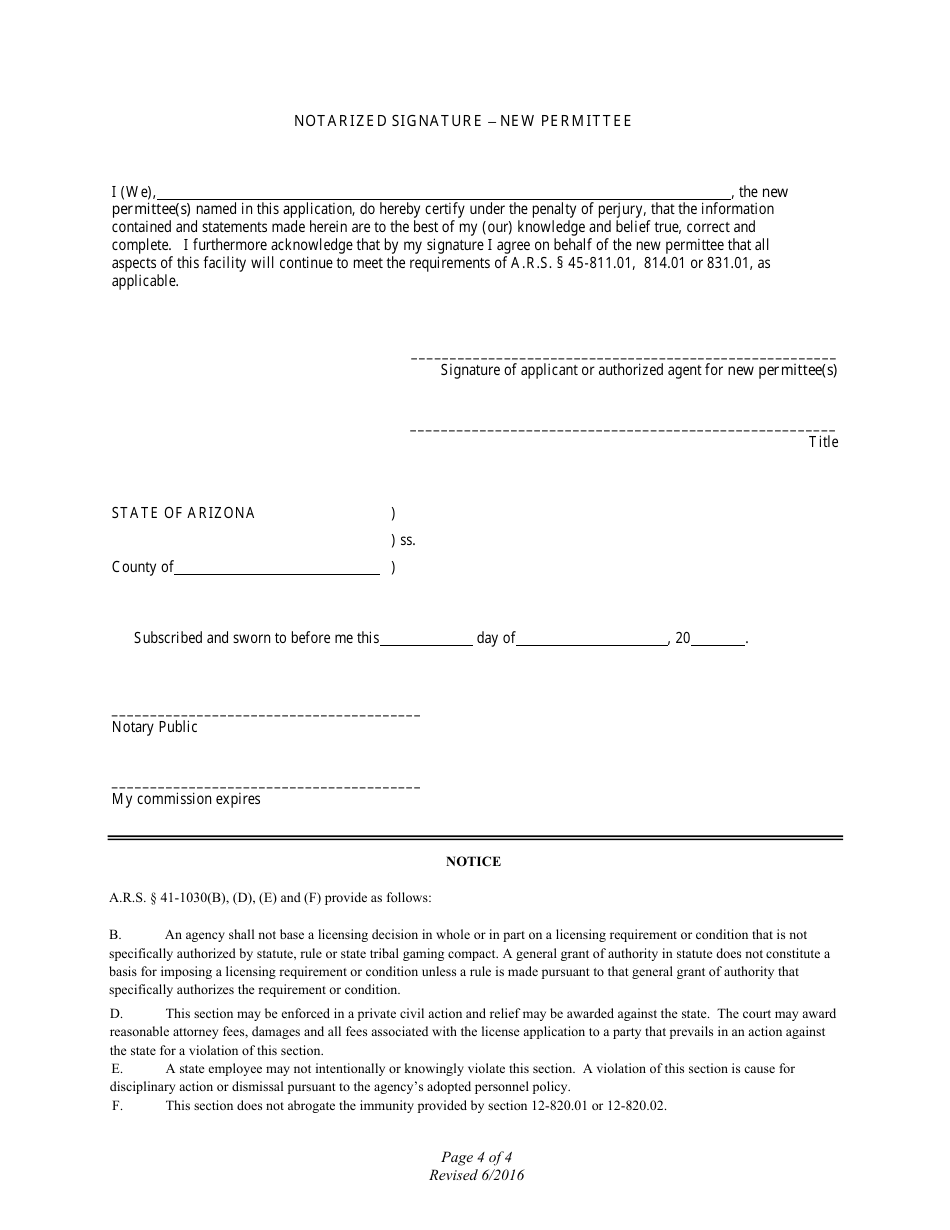 Application to Convey an Underground Water Storage Program Permit - Arizona, Page 4