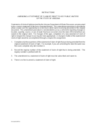 Amendment Statement of Claim of Right to Use Public Waters of the State of Arizona - Arizona, Page 2
