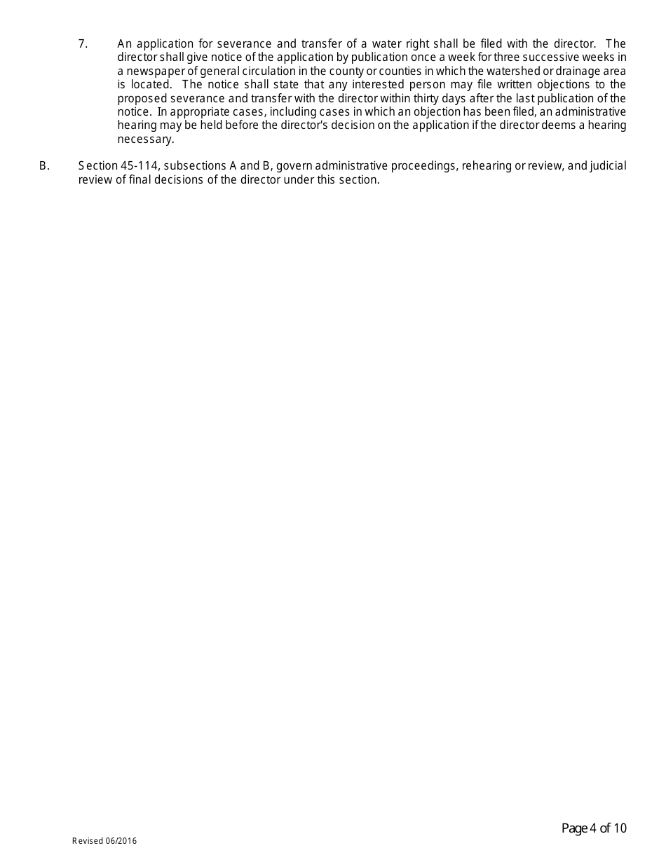 Application to Sever and Transfer - Arizona, Page 4