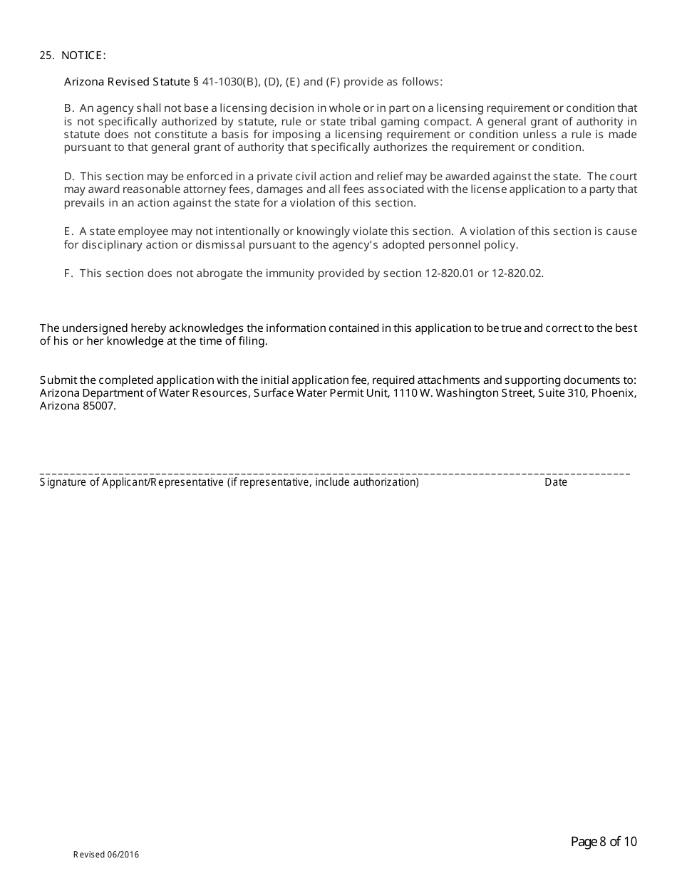 Application to Sever and Transfer - Arizona, Page 8