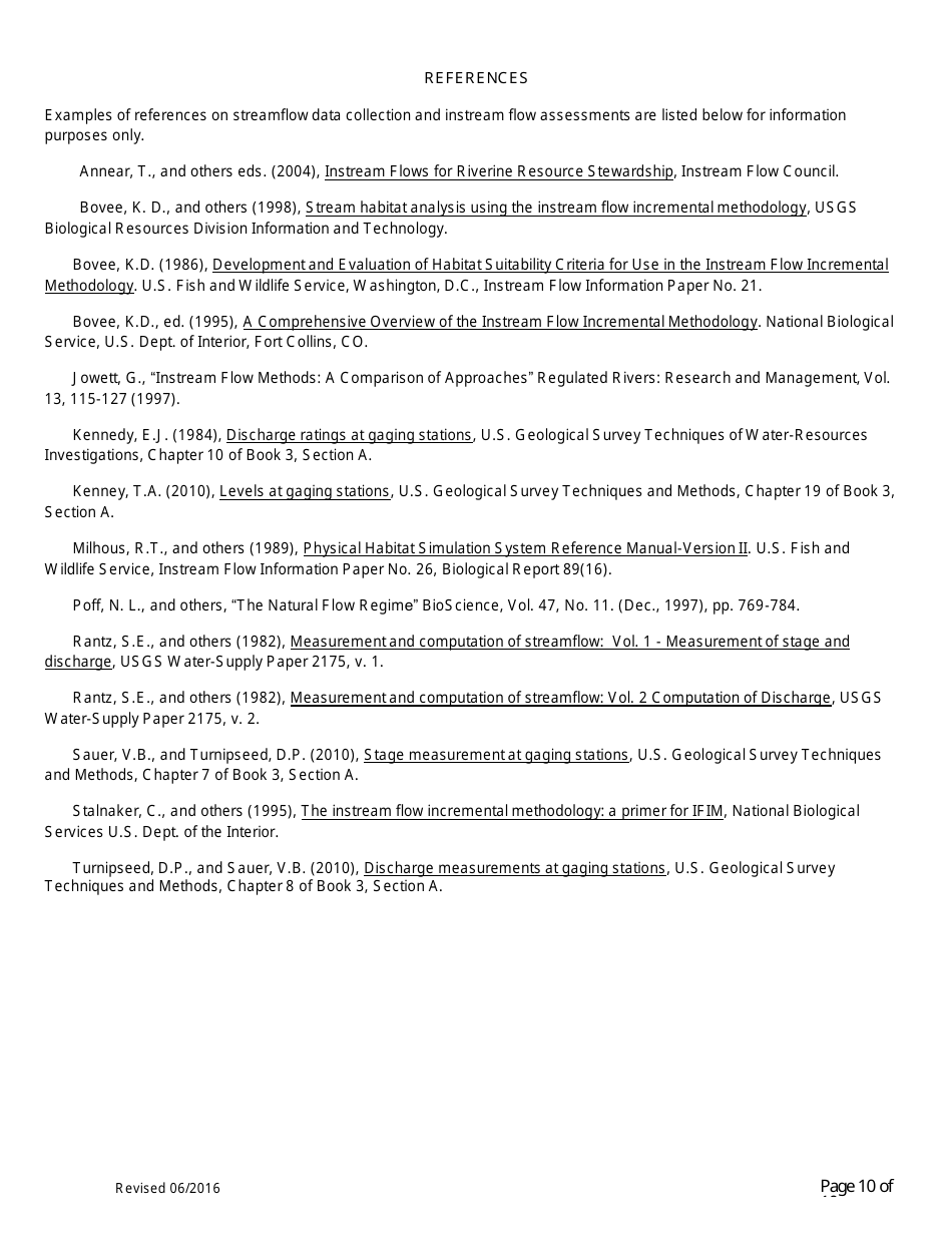 Application for Permit to Appropriate Public Water of the State of Arizona for Instream Flow Purposes - Arizona, Page 10