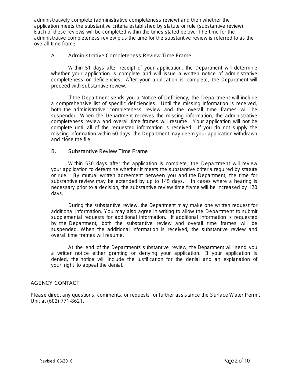 Application for Permit to Appropriate Public Water of the State of Arizona for Instream Flow Purposes - Arizona, Page 2