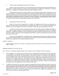 Application for Certificate of Water Right (Proof of Appropriation) of Water - Arizona, Page 2