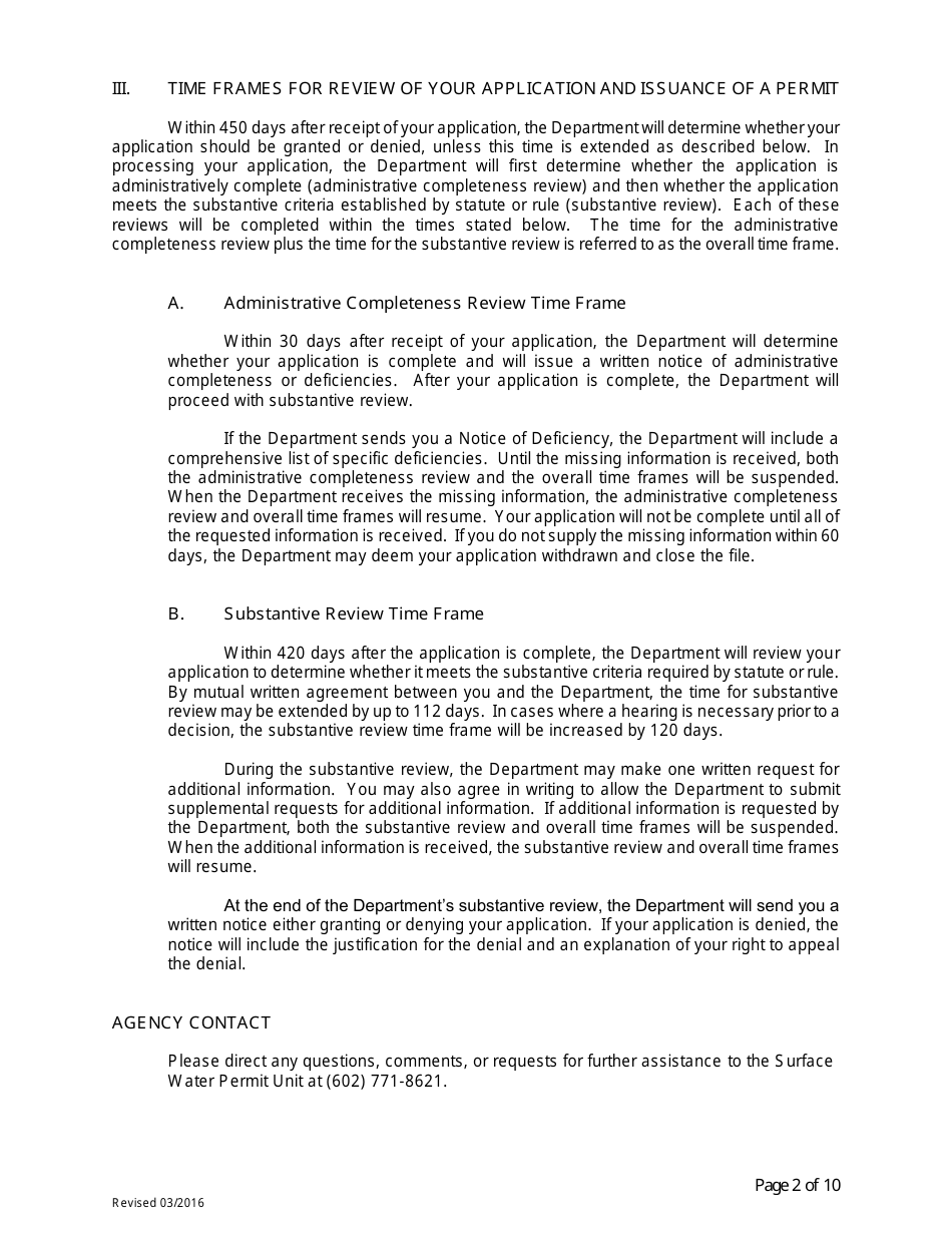Application for Permit to Appropriate Public Water of the State of Arizona or to Construct a Reservoir - Arizona, Page 2