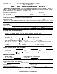 Document preview: Form CC-024A FORFF Employment and Wage Verification Statement - Arizona
