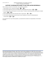 Document preview: Form DDD-1749A FORFF Support Coordinator Guide to Aac Evaluation Referrals - Arizona