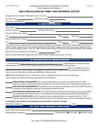 Document preview: Form FAA-1402A FORFF San Carlos Apache Tribe TANF Referral Notice - Arizona