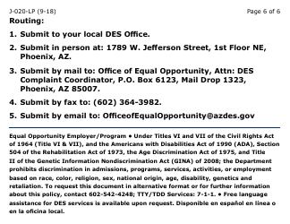 Form J-020-LP Client Discrimination Complaint - Arizona, Page 6