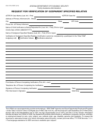 Document preview: Form FAA-1217A FORFF Request for Verification of Godparent Specified Relative - Arizona