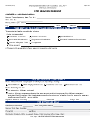 Document preview: Form CC-041-FF Fair Hearing Request - Arizona