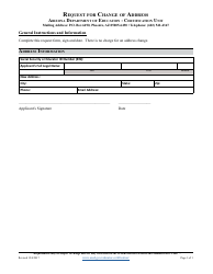 Document preview: Request for Change of Address - Arizona