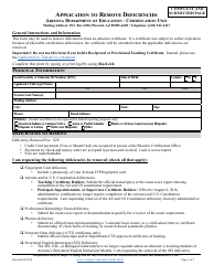 Document preview: Application to Remove Deficiencies - Arizona