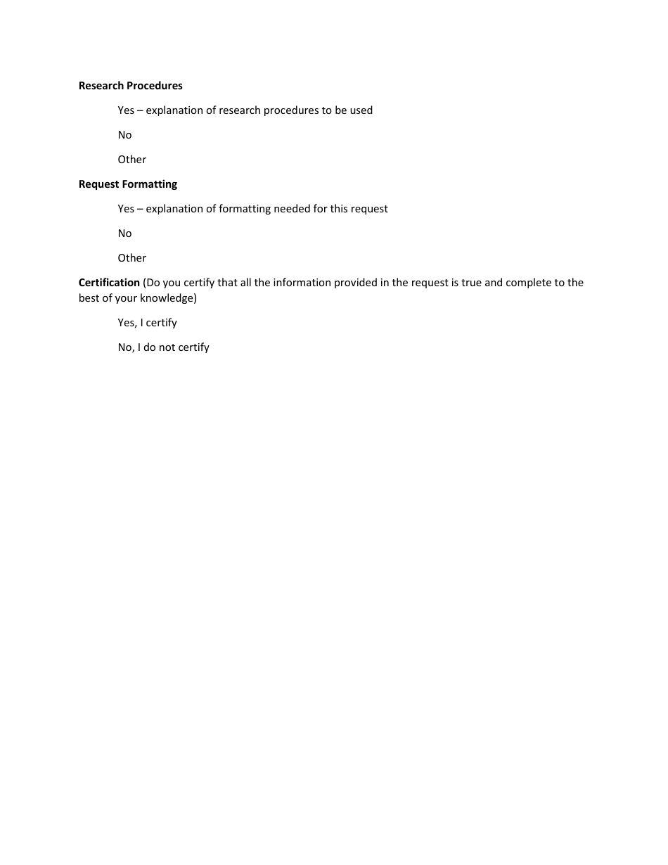 Restricted Access Research Data Request Form - Arizona, Page 3