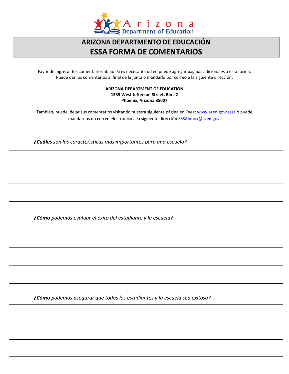 Essa Forma De Comentarios - Arizona (Spanish), Page 2