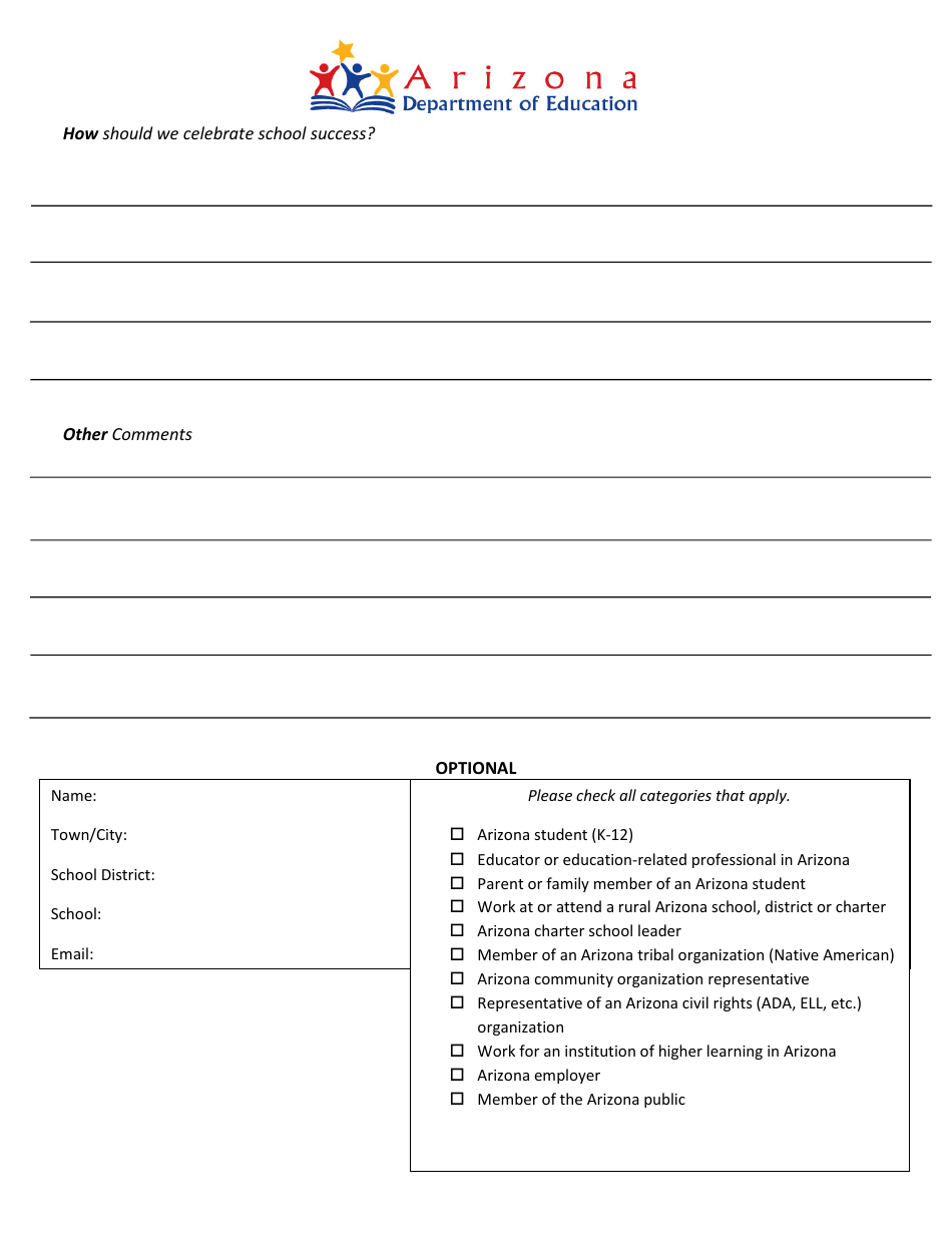 Essa Stakeholder Comment Form - Arizona, Page 3