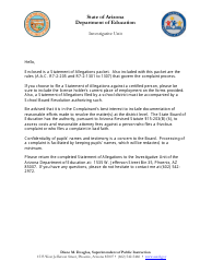 Statement of Allegations Packet - Arizona