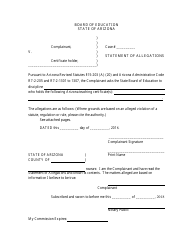 Statement of Allegations Packet - Arizona, Page 2