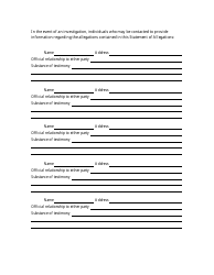 Statement of Allegations Packet - Arizona, Page 4