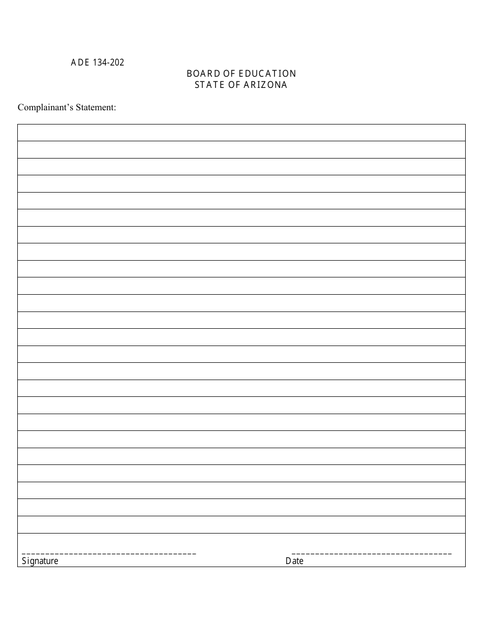 Statement of Allegations Packet - Arizona, Page 5