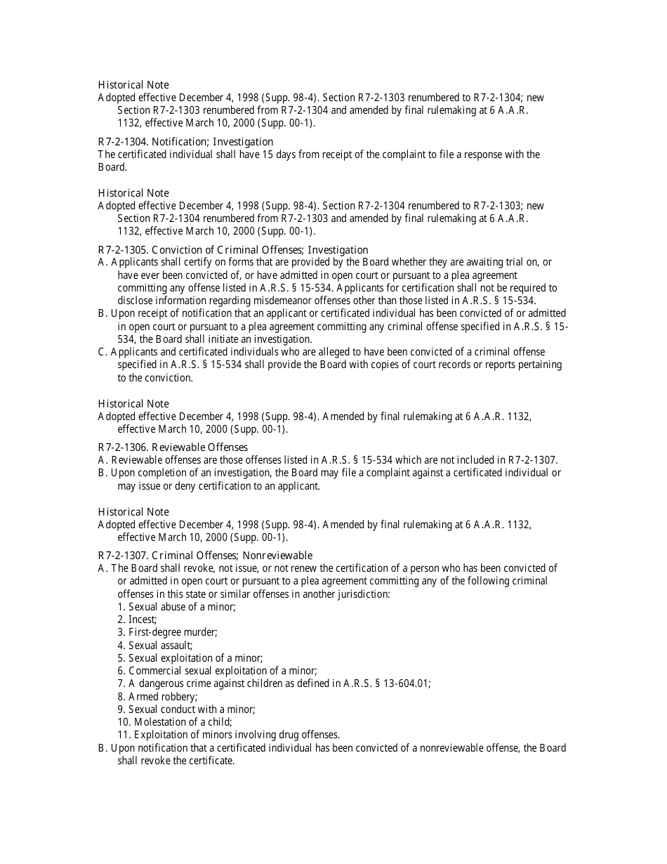 Statement of Allegations Packet - Arizona, Page 8