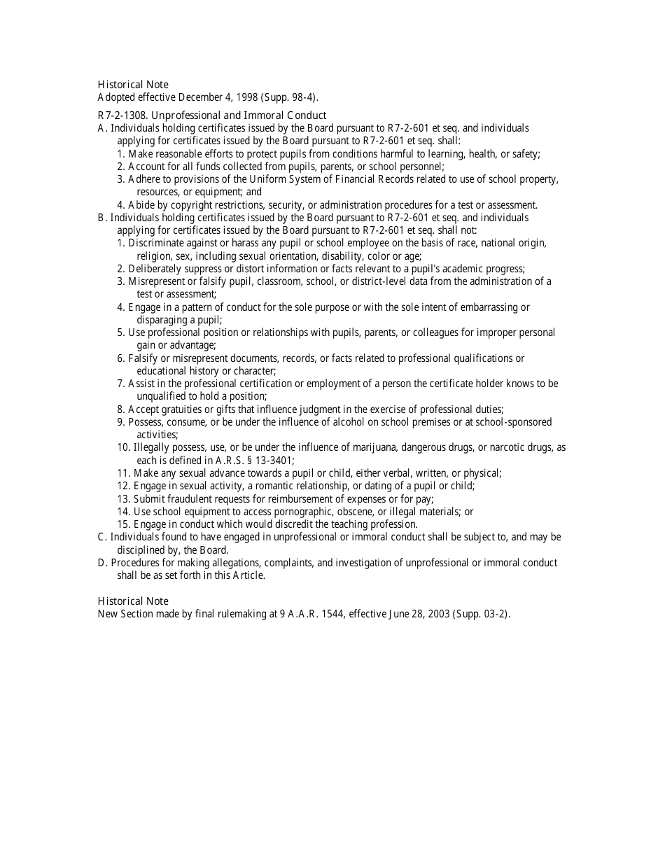 Statement of Allegations Packet - Arizona, Page 9