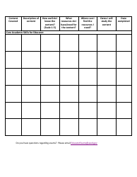 &quot;Study Plan Worksheet Template&quot; - Arizona, Page 2