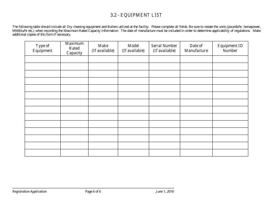 Registration Application Packet for Dry Cleaning Facilities - Arizona, Page 6