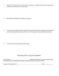 Excess Emissions/Deviation Report Form - Arizona, Page 2