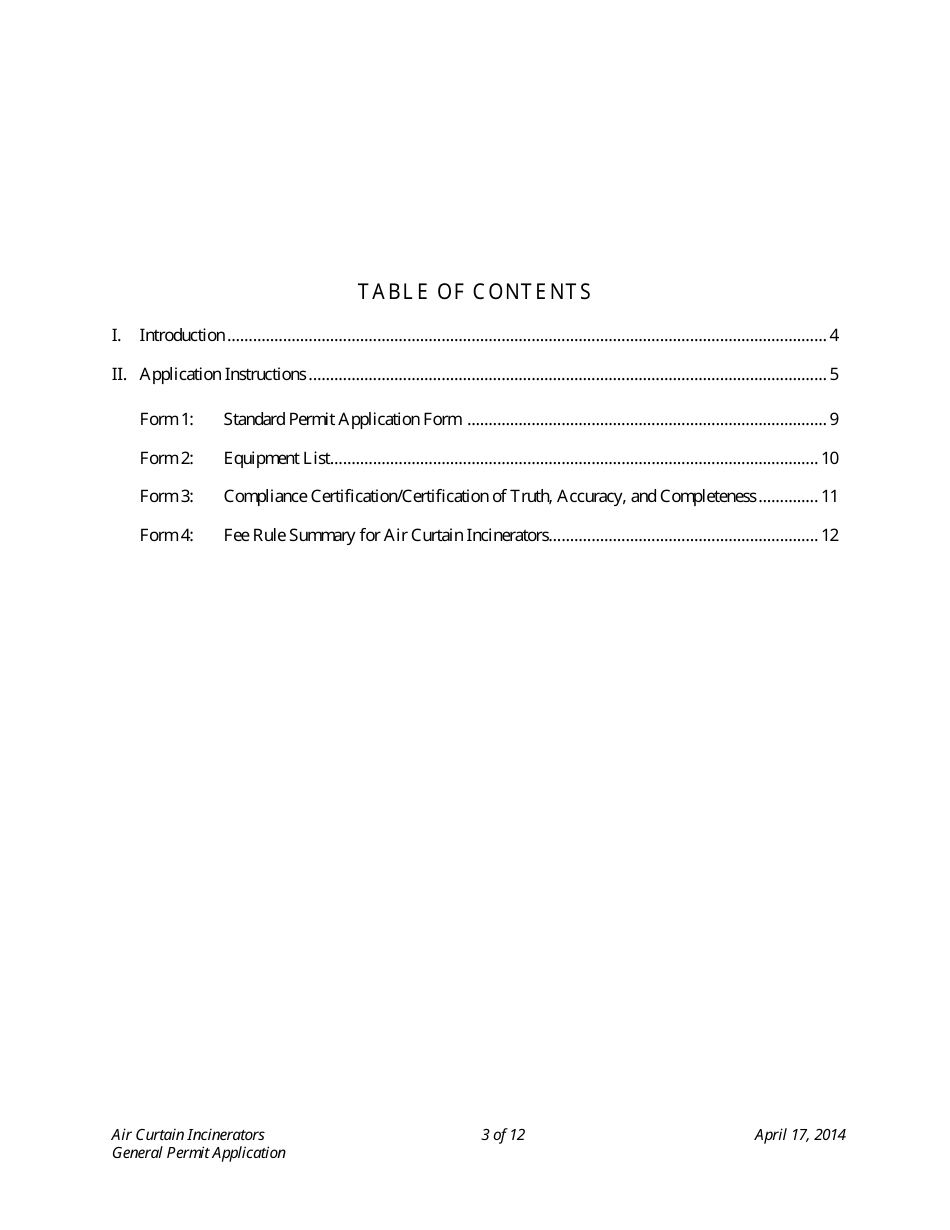 Application Packet for Air Curtain Incinerators General Permit - Arizona, Page 3