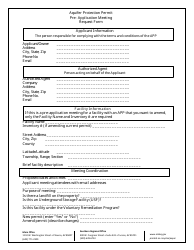 Aquifer Protection Permit - Pre-application Meeting Request Form - Arizona