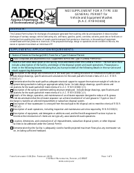 Document preview: Noi Supplement for a Type 3.03 General Permit for Vehicle and Equipment Washes [a.a.c. R18-9-d303] - Arizona