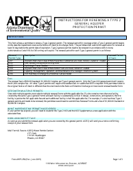 Document preview: ADEQ Form WPS250 Renewal Form for a Type 2 General Aquifer Protection Permit - Arizona