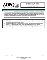 ADEQ Form WPS250 Renewal Form for a Type 2 General Aquifer Protection Permit - Arizona, Page 3