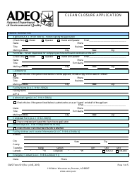 ADEQ Form GWS101 Clean Closure Application - Arizona, Page 3