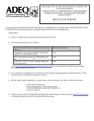 Document preview: AZPDES Biosolids General Permit Notice of Intent (Noi) Application - Arizona