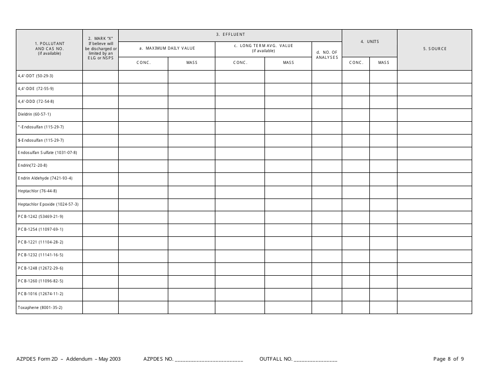 AZPDES Form 2D Addendum - Arizona, Page 8