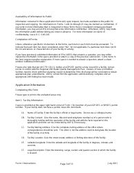 Instructions for ADEQ Form 1 Arizona Pollutant Discharge Elimination System Permit Application - Arizona, Page 3
