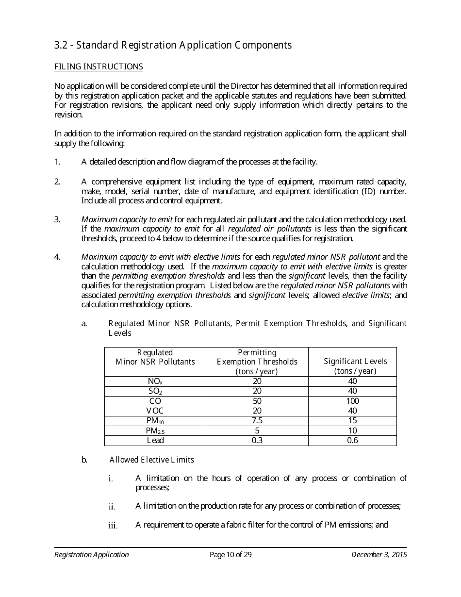 Standard Registration Application Form - Arizona, Page 10