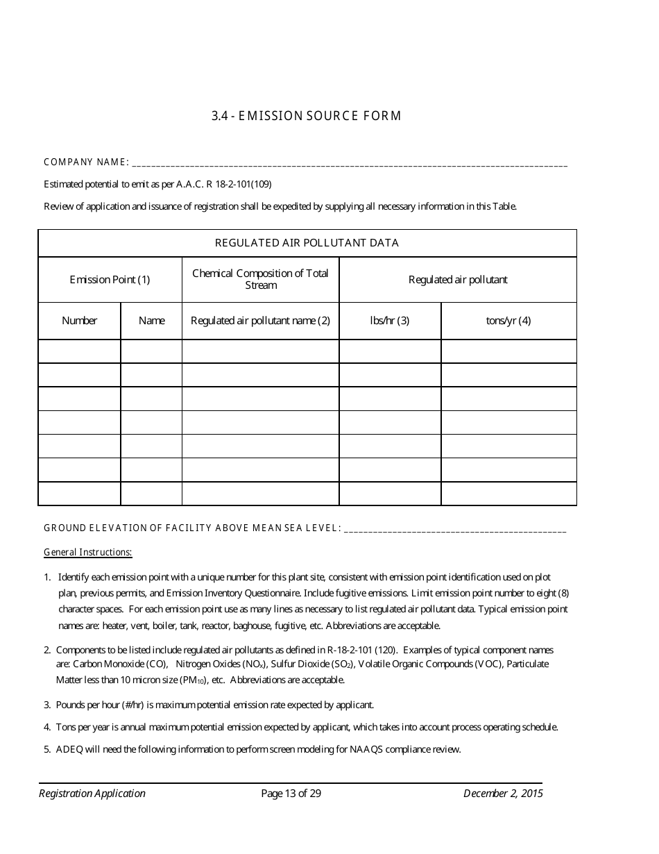 Standard Registration Application Form - Arizona, Page 13