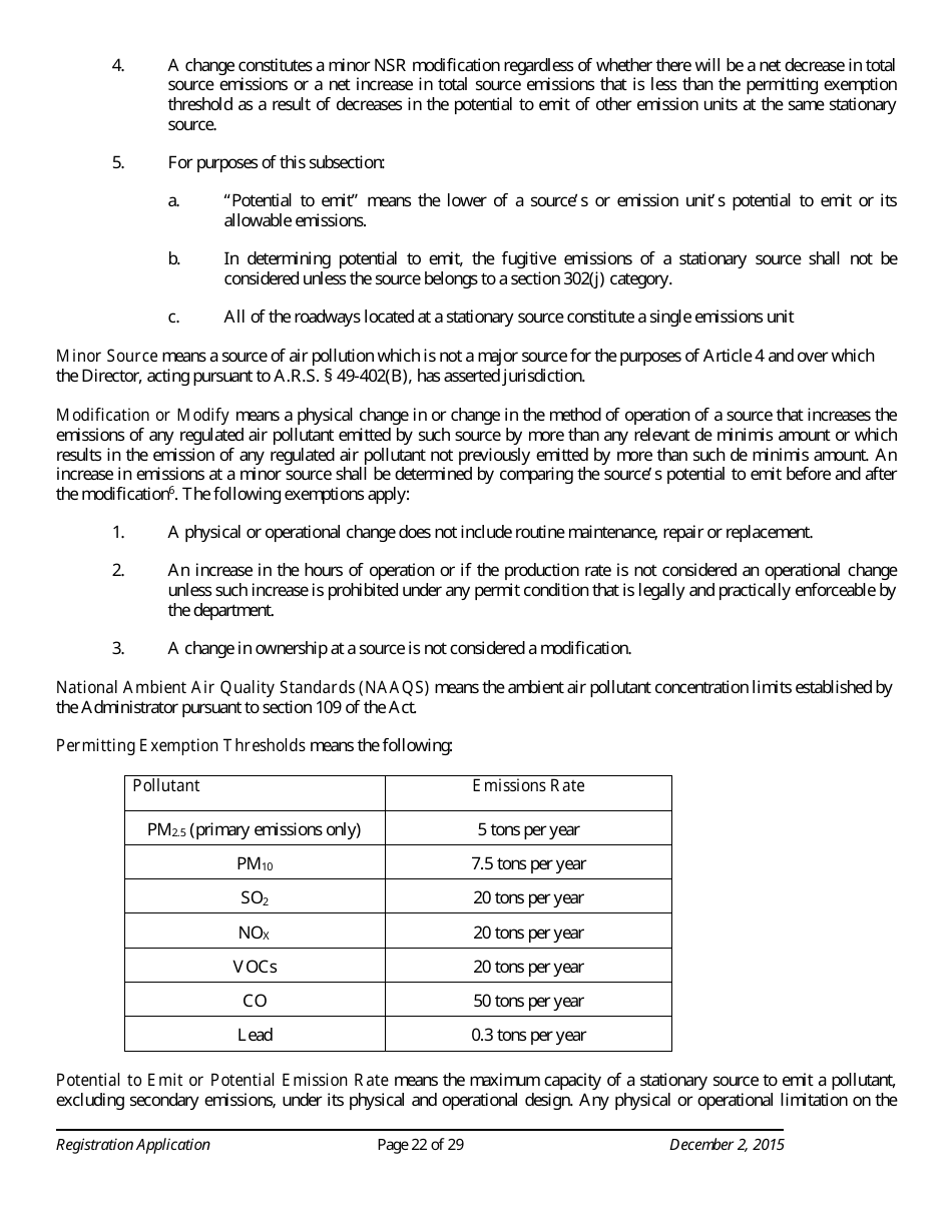 Standard Registration Application Form - Arizona, Page 22