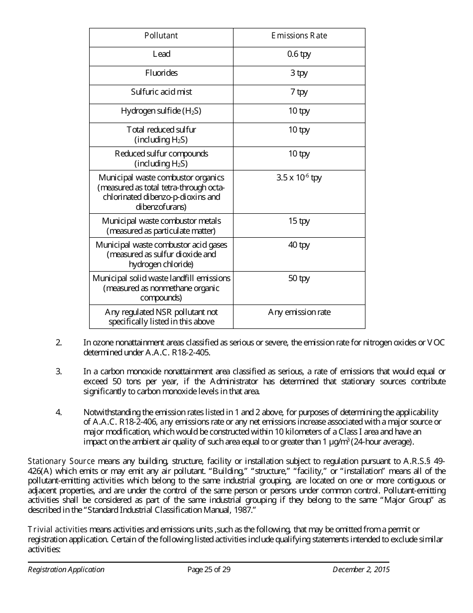 Standard Registration Application Form - Arizona, Page 25