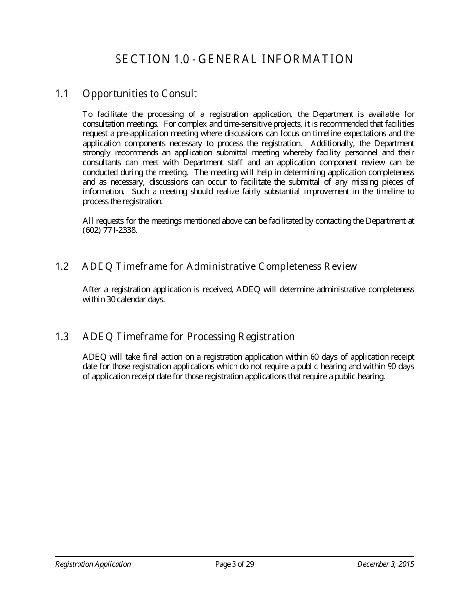 Standard Registration Application Form - Arizona, Page 3