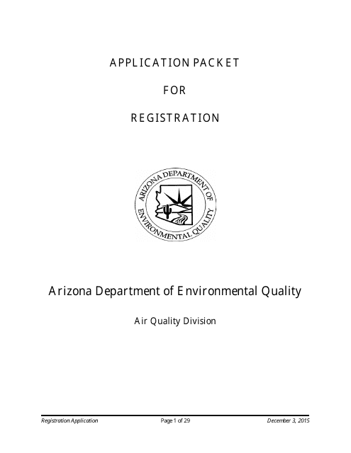 Standard Registration Application Form - Arizona
