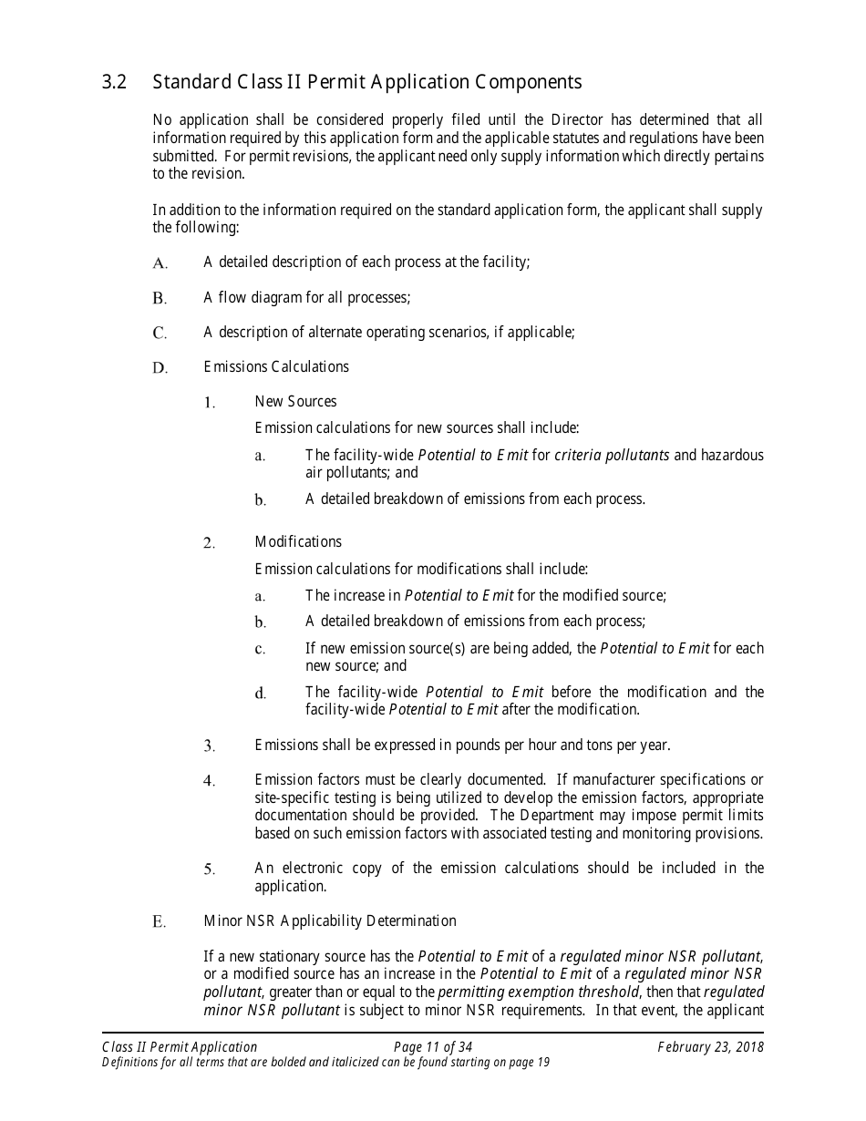 Application Packet for Class II Permit - Arizona, Page 11