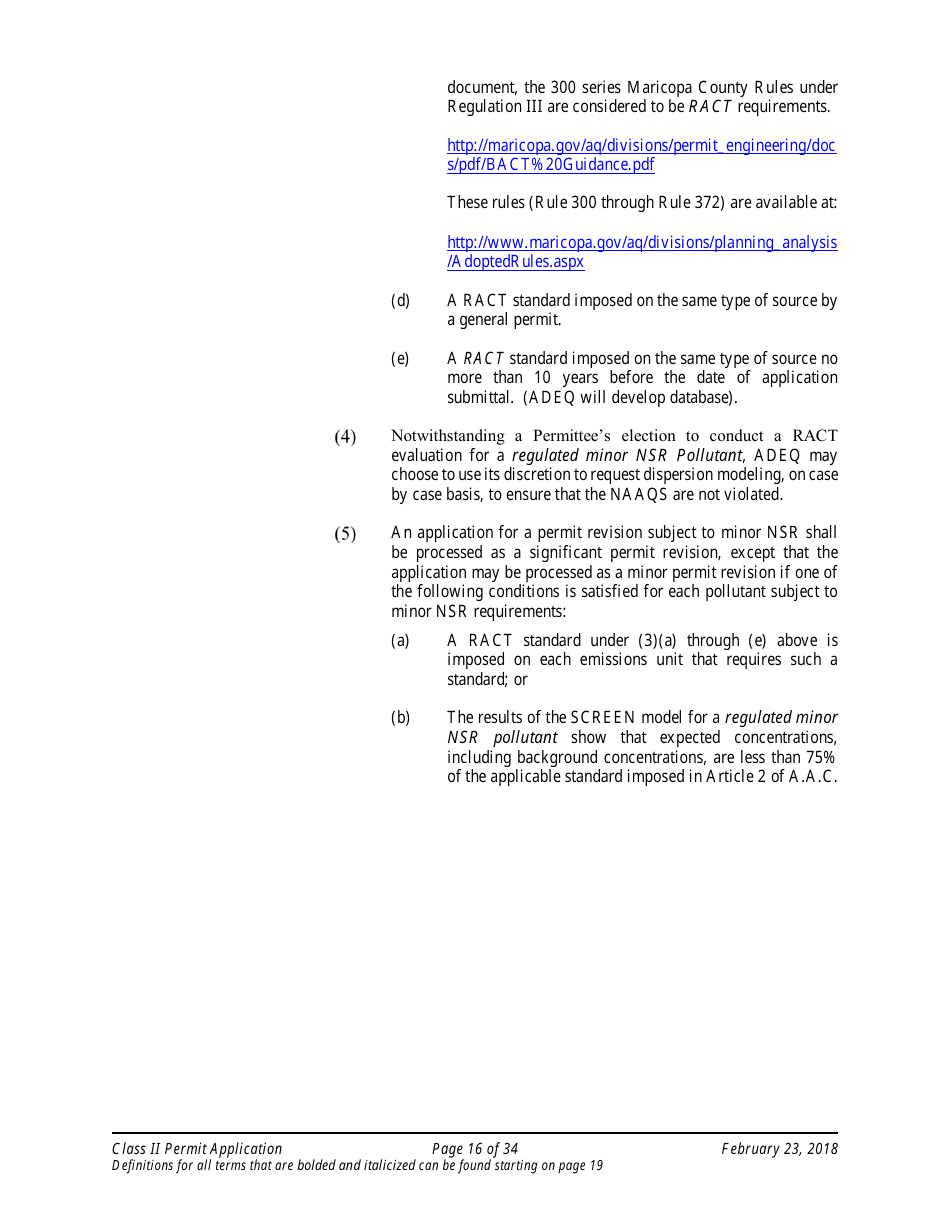 Application Packet for Class II Permit - Arizona, Page 16