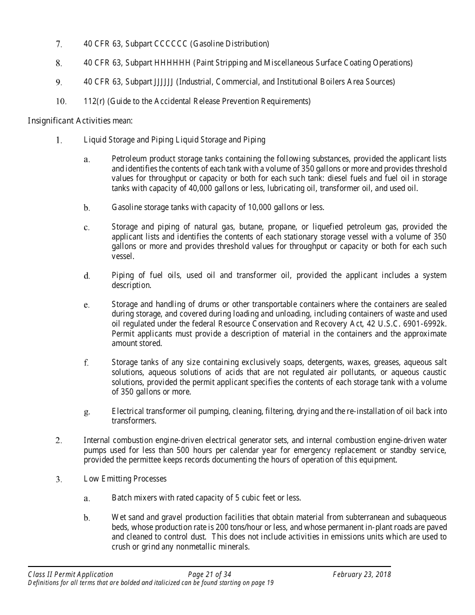 Application Packet for Class II Permit - Arizona, Page 21