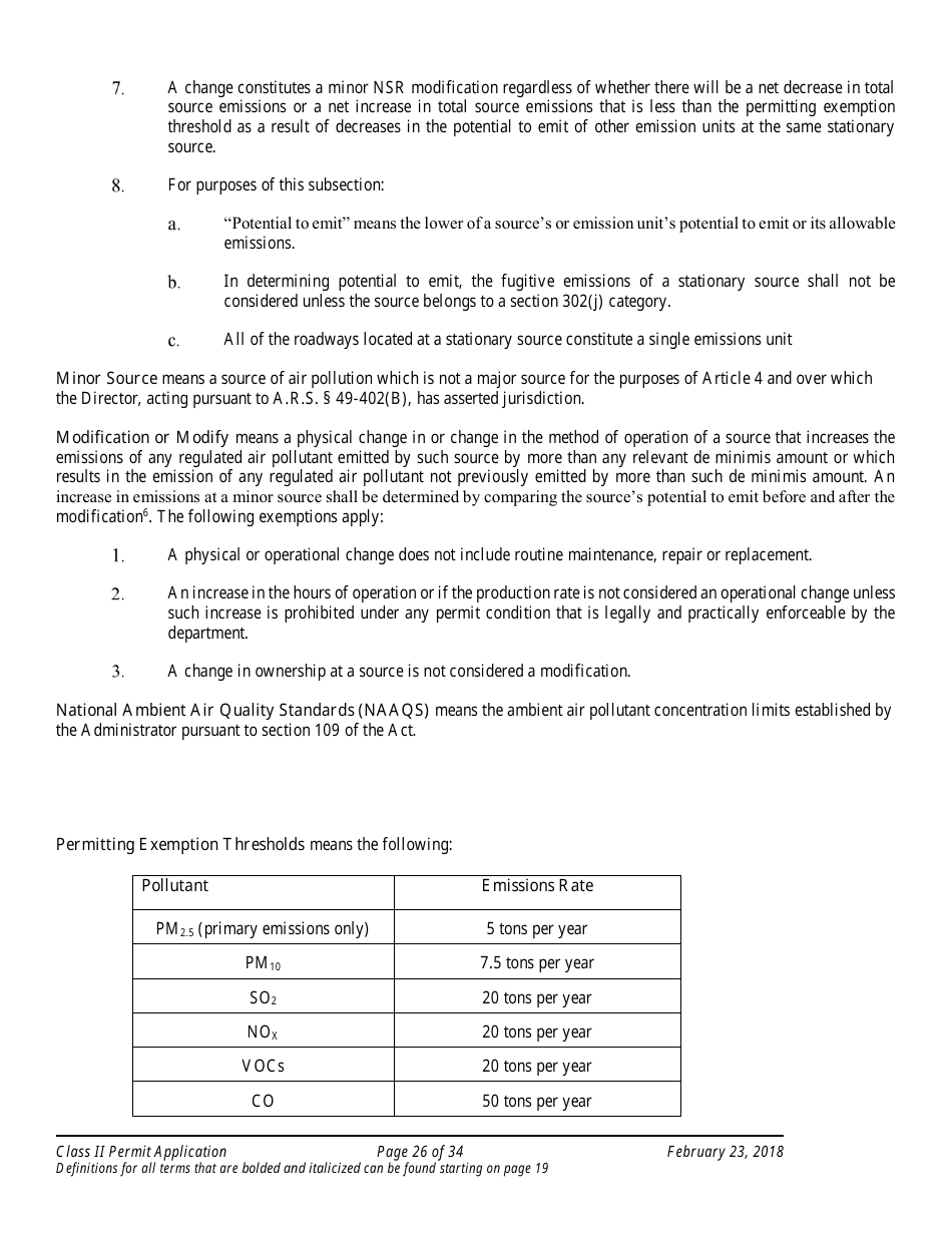 Application Packet for Class II Permit - Arizona, Page 26