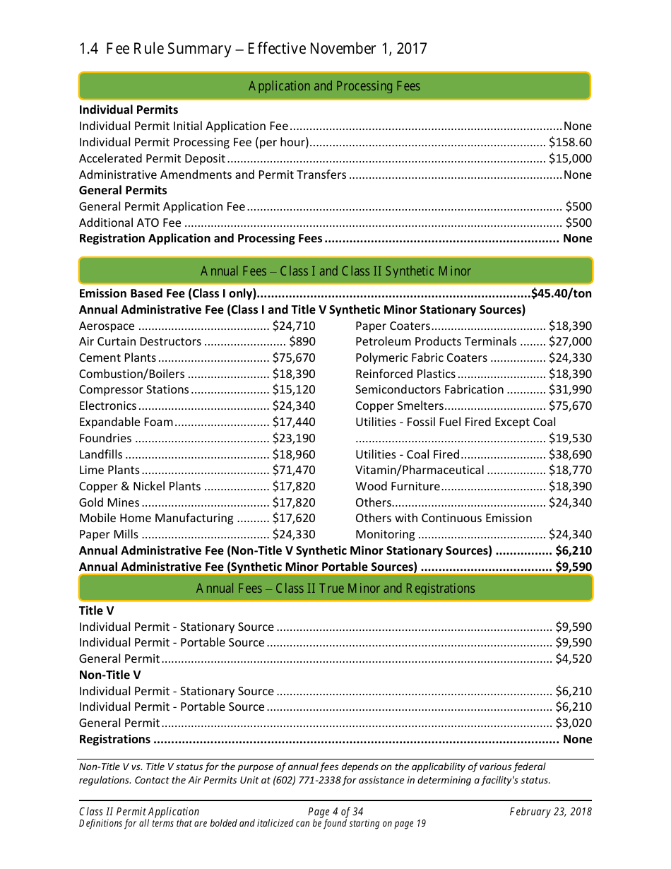 Application Packet for Class II Permit - Arizona, Page 4